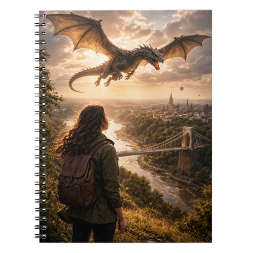 Dragon Over Clifton Suspension Bridge Notebook