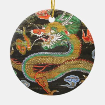 Dragon Painting On The Korean Ceiling Of Sungnyemu Ceramic Ornament by StuffOrSomething at Zazzle