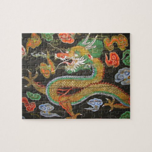 Dragon painting on the Korean ceiling of Sungnyemu Jigsaw Puzzle