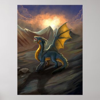 Dragon Painting Portrait Poster by fantasiart at Zazzle