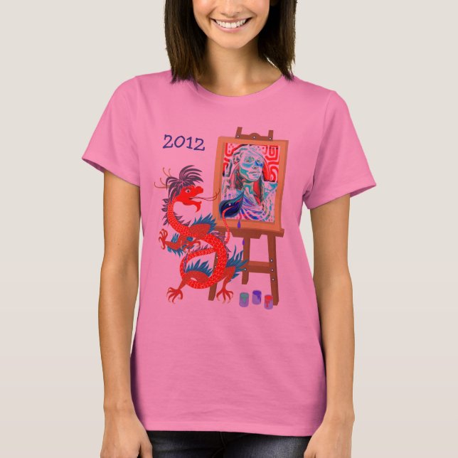 Dragon paints your portrait template Shirt (Front)