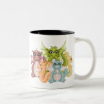 Dragon Pals Pixel Art Two-Tone Coffee Mug