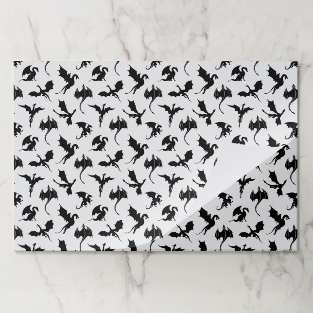 Dragon Paper Placemats, Fantasy Mythical Party Mat (Folded)