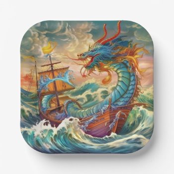 Dragon Paper Plate by MarblesPictures at Zazzle