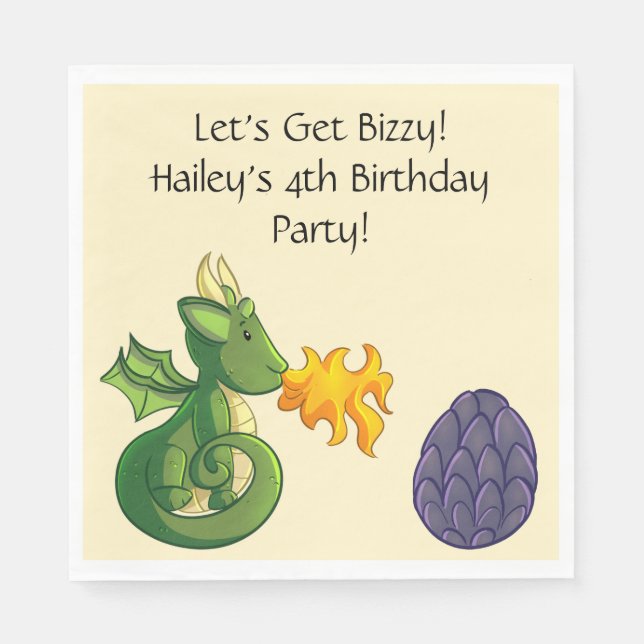 Dragon Party Personalized Napkins (Front)
