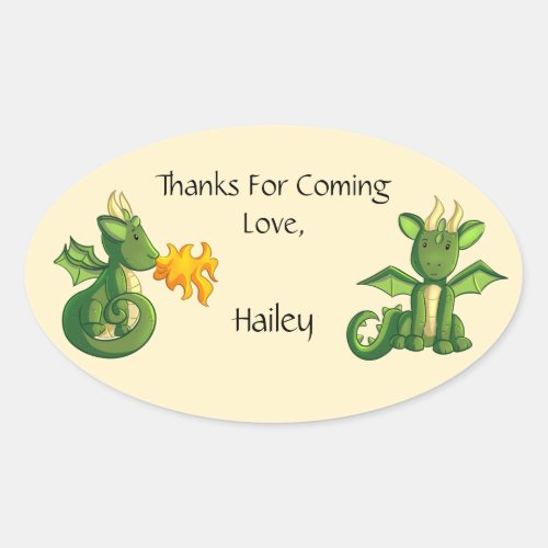 Dragon Party Thank You Sticker