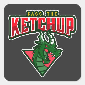 Dragon:  Pass The Ketchup  Square Sticker