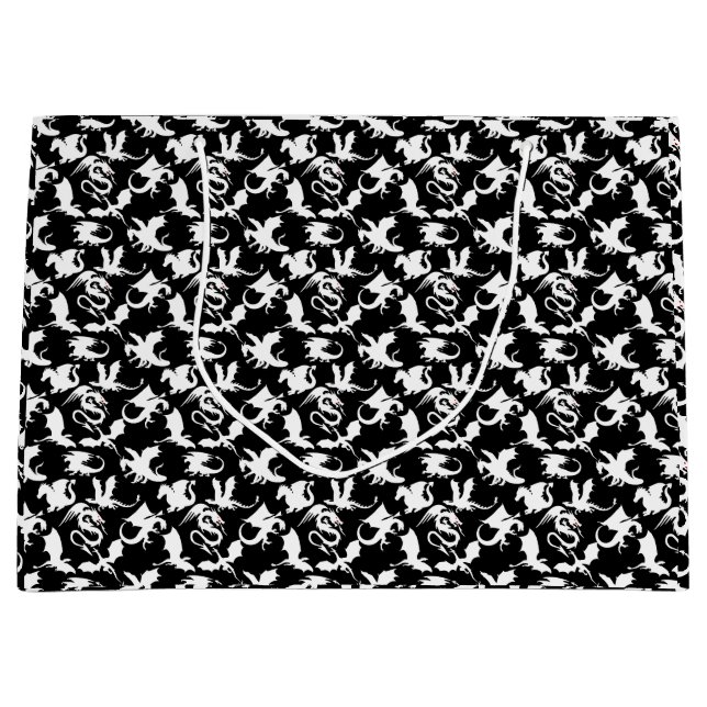 Dragon pattern 01.bx4 Black BG Large Gift Bag (Front)
