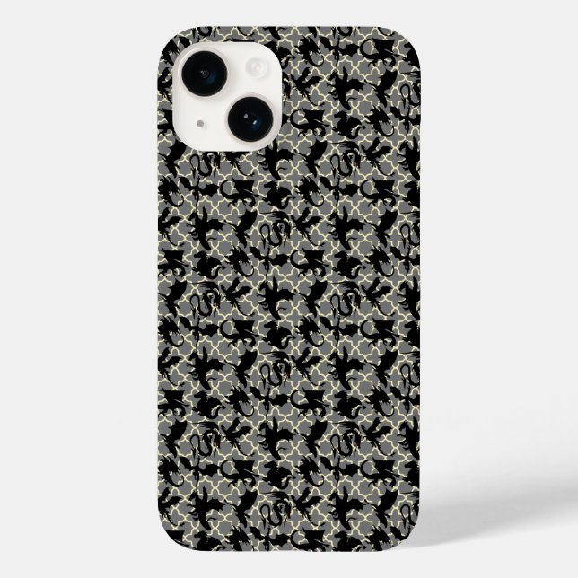 Dragon pattern 01.wx4x4.blue Grey BG Case-Mate iPhone Case (Back)