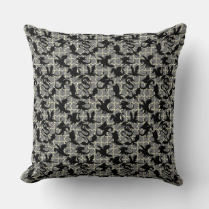 Dragon pattern 01.wx4x4.blue Grey BG Throw Pillow