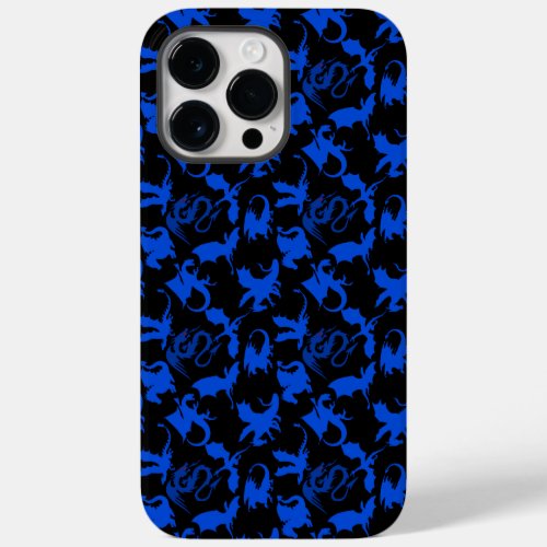Dragon pattern 02 bluebwx4 Black BG Case_Mate iPhone 14 Pro Max Case