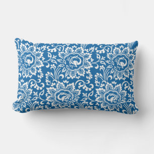 Dragon Pattern Delft Blue and White Lumbar Pillow