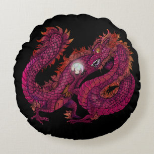 Dragon Pearl Round Pillow