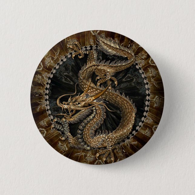 Dragon Pentagram Button (Front)