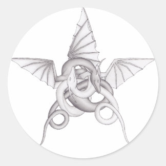 Dragon Pentagram Classic Round Sticker