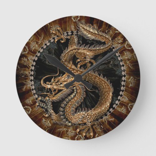 Dragon Pentagram Round Clock