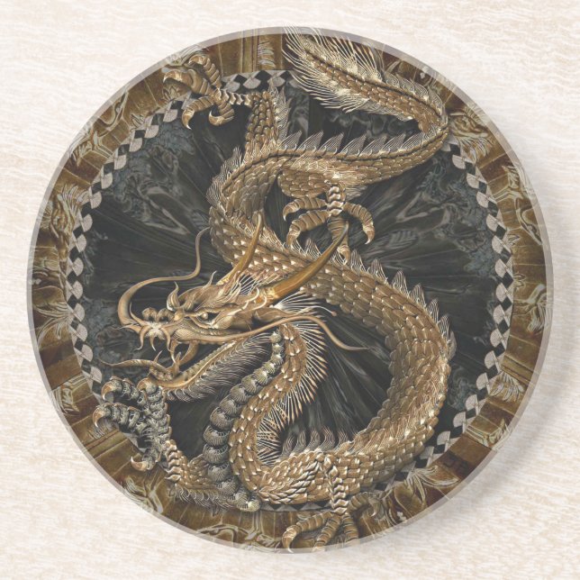 Dragon Pentagram Sandstone Coaster (Front)