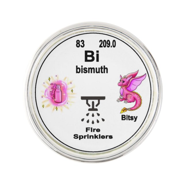 Dragon Periodic Table Symbol - Bismuth Bitsy Lapel Pin (Front)