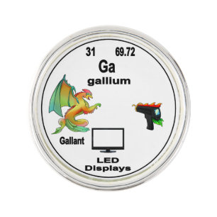 Dragon Periodic Table Symbol - Gallium Gallant Lapel Pin