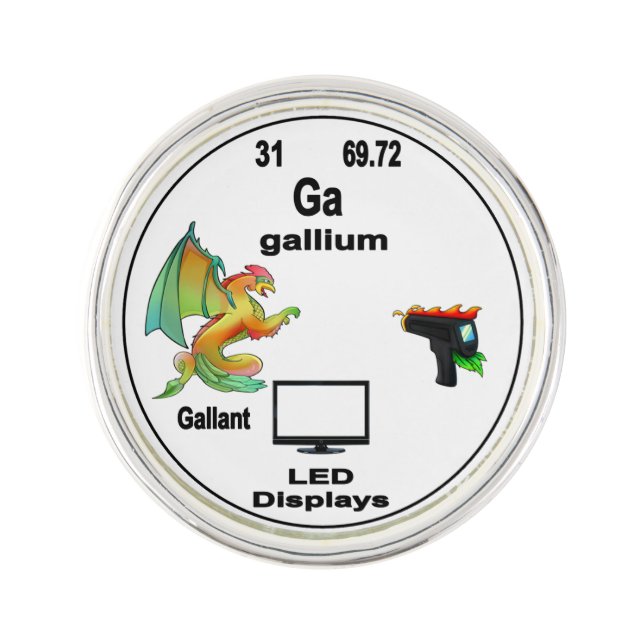 Dragon Periodic Table Symbol - Gallium Gallant Lapel Pin (Front)