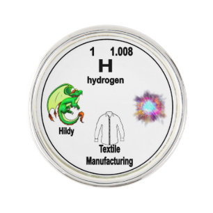 Dragon Periodic Table Symbol - Hydrogen Hildy Lapel Pin