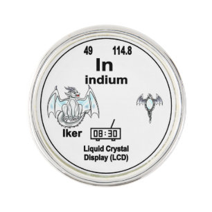 Dragon Periodic Table Symbol - Indium Iker Lapel Pin