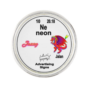 Dragon Periodic Table Symbol - Jazzy Neon Jalan Lapel Pin