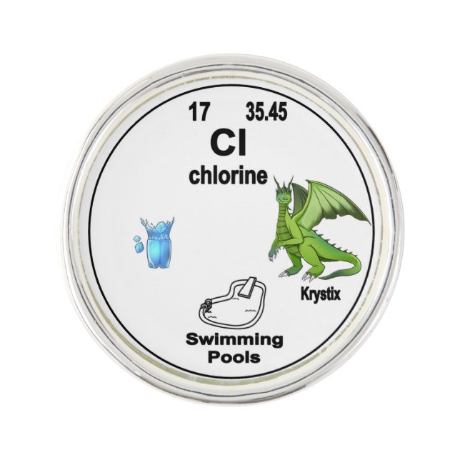 Dragon Periodic Table Symbol - Keen Chlorine Kryst Lapel Pin (Front)