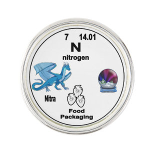 Dragon Periodic Table Symbol - Nitrogen Nitra Lapel Pin