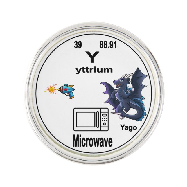 Dragon Periodic Table Symbol - Yttrium Yago Lapel Pin (Front)