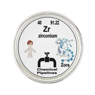 Dragon Periodic Table Symbol - Zirconium Zora Lapel Pin