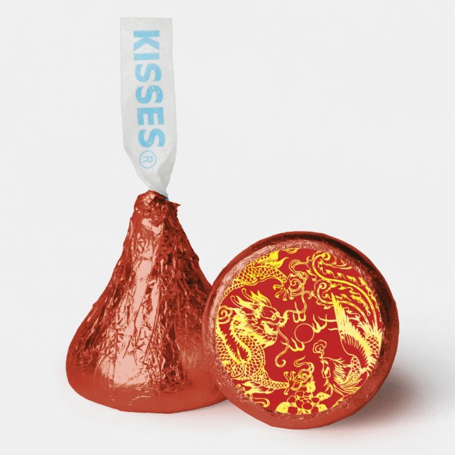 Dragon phoenix Chinese wedding logo Hershey®'s Kisses® (Front)
