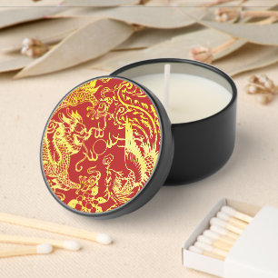 Dragon phoenix Chinese wedding logo Mini Candle Favors