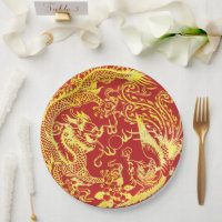 Dragon phoenix Chinese wedding logo