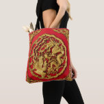 Dragon Phoenix Red Gold Chinese Wedding  Tote Bag at Zazzle