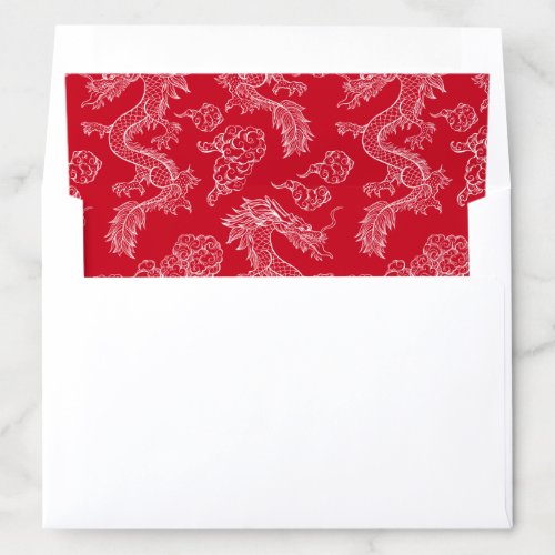Dragon  Phoenix Red Style Envelope Liner