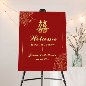 Dragon Phoenix Traditional Chinese Wedding welcome Foam Board