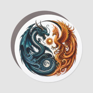 Dragon & Phoenix Yin Yang Car Magnet