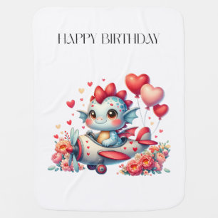 Dragon Pilot Birthday Baby Blanket