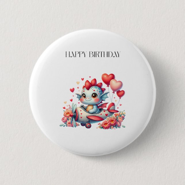 Dragon Pilot Birthday Button (Front)