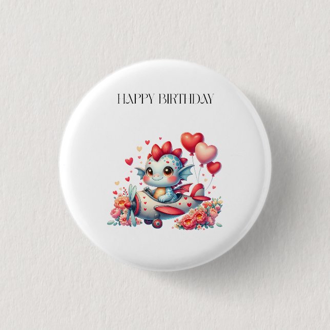 Dragon Pilot Birthday Button (Front)