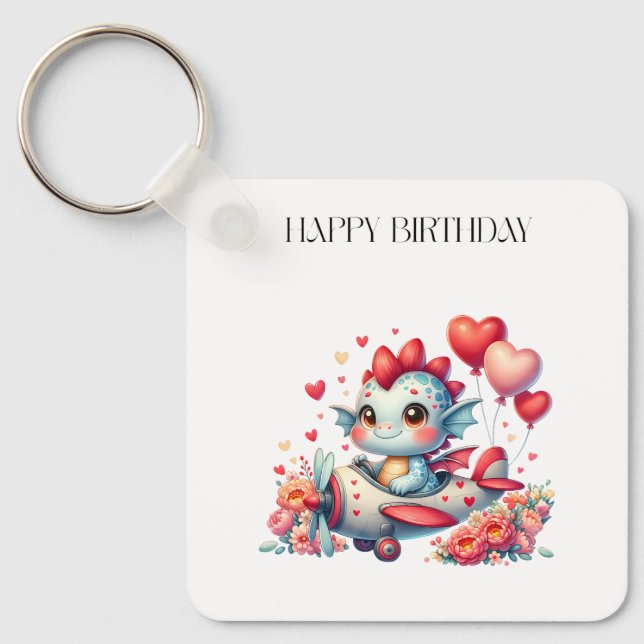 Dragon Pilot Birthday Keychain (Front)