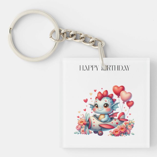 Dragon Pilot Birthday Keychain (Front)