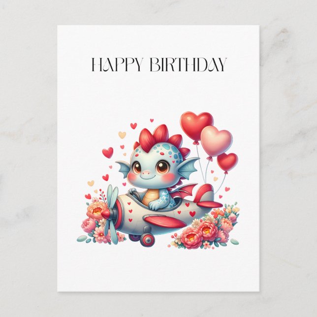 Dragon Pilot Birthday Postcard (Front)