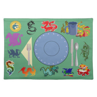 Dragon place mat with correct placement of stuff