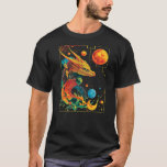 Dragon Planets Abstract Painting Geometric Animal  T-Shirt
