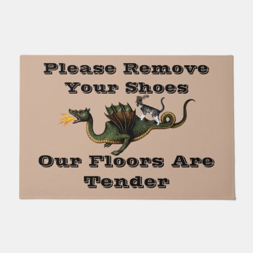 Dragon Please Remove Your Shoes Doormat