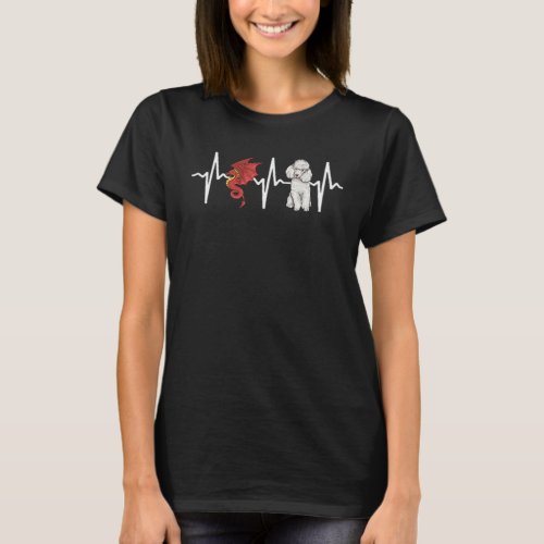 Dragon Poodle Heartbeat Dog T_Shirt