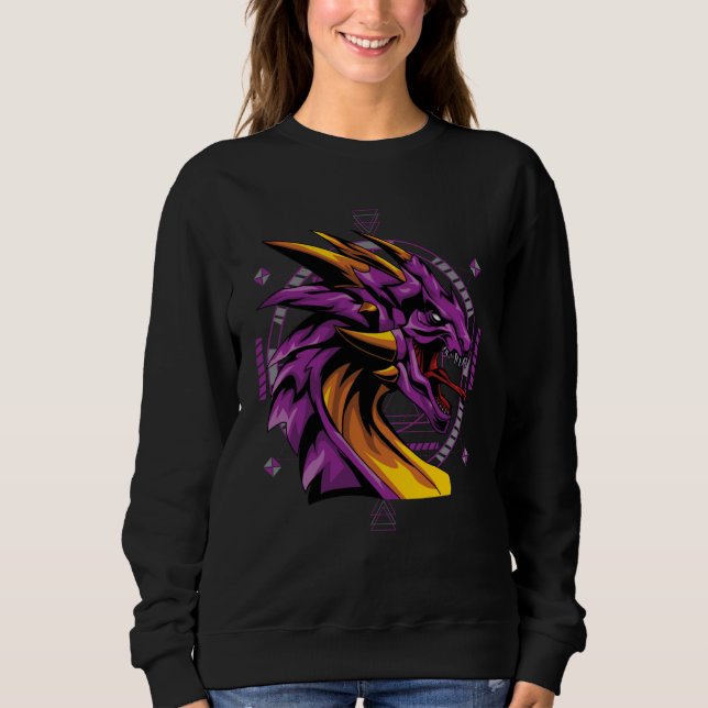 Dragon Pop Aesthetic Sacred Geometry Mandala Mitho Sweatshirt (Front)