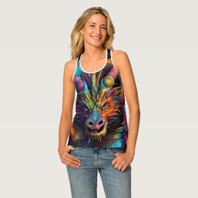Dragon Portrait Art Fantasy Tank Top (Front Full)